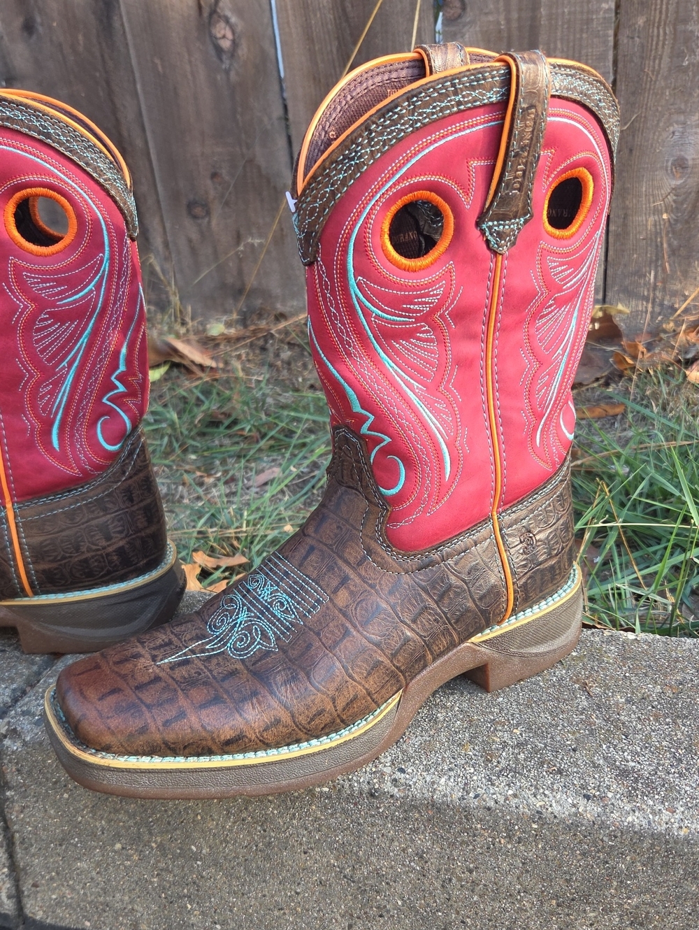 Durango® Big Kids Gator Emboss Western Boot Cowboy Boots Boy 7